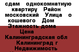 сдам   однокомнатную квартиру › Район ­ московский › Улица ­ о кошевого › Дом ­ 35 › Этажность дома ­ 9 › Цена ­ 12 000 - Калининградская обл., Калининград г. Недвижимость » Квартиры аренда   